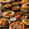 Delicious fresh food platter with biryani, burger, fries and BBQ in Karachi by PaknPure.