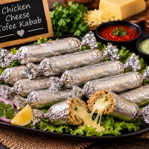 Delicious Chicken Cheese Tofee Kabab with flavorful chicken, creamy cheese filling, and aromatic spices from www.paknpure.com.
