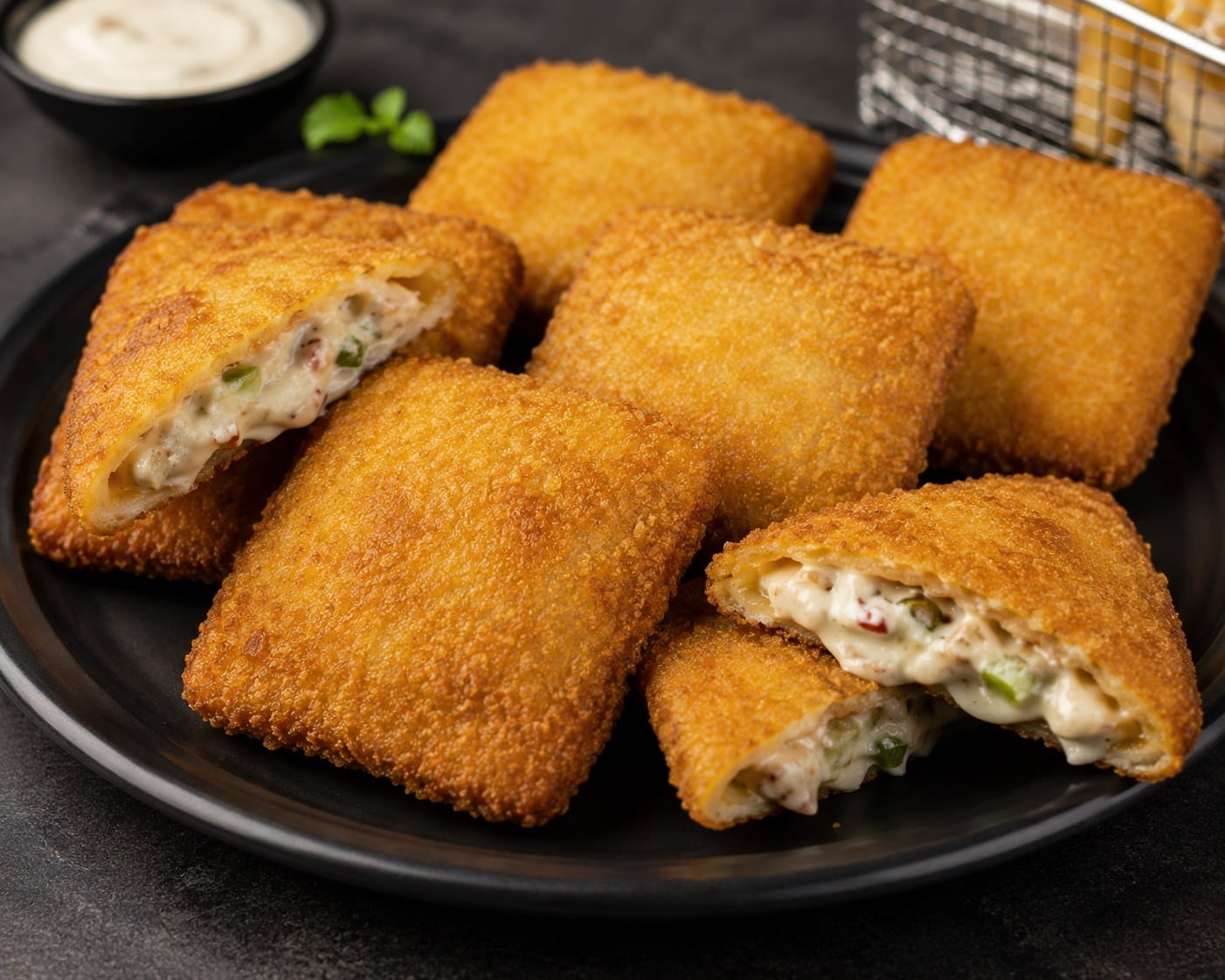 Delicious Creamy Box Patties with a crispy golden pastry coating, premium snack from www.paknpure.com.