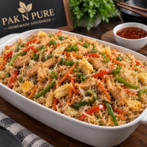 Delicious Signature Chinese Rice with perfectly cooked rice and aromatic Chinese-inspired flavors from www.paknpure.com.